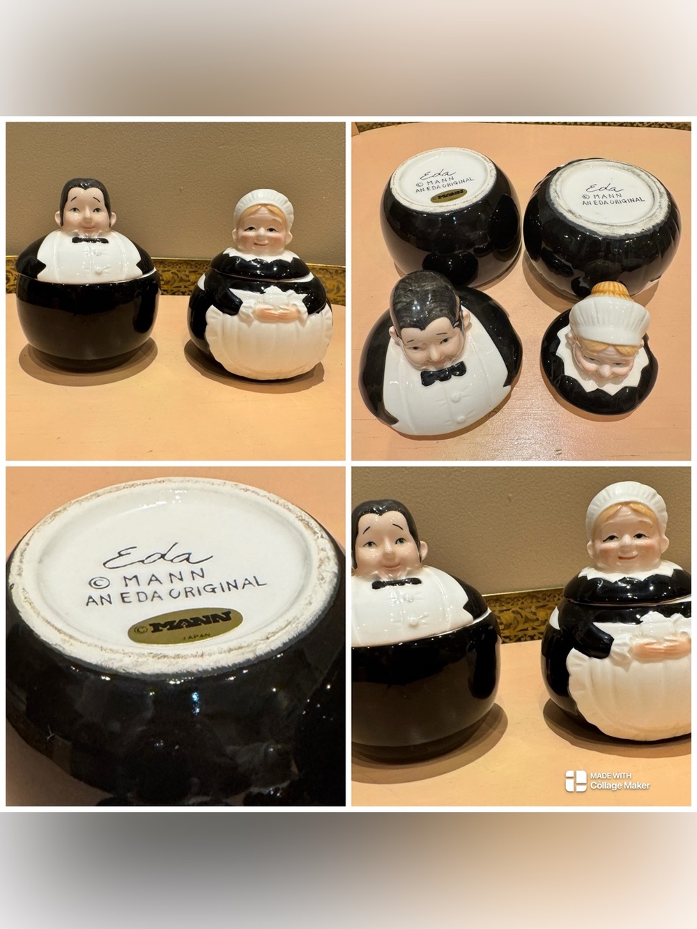Eda Mann Original Butler & Maid Condiment Jar Set